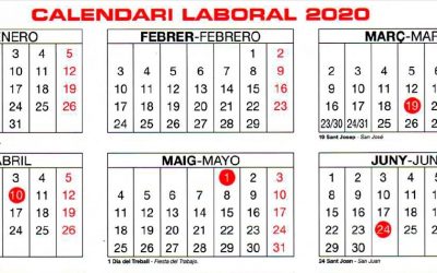 Calendario laboral 2020 Valencia
